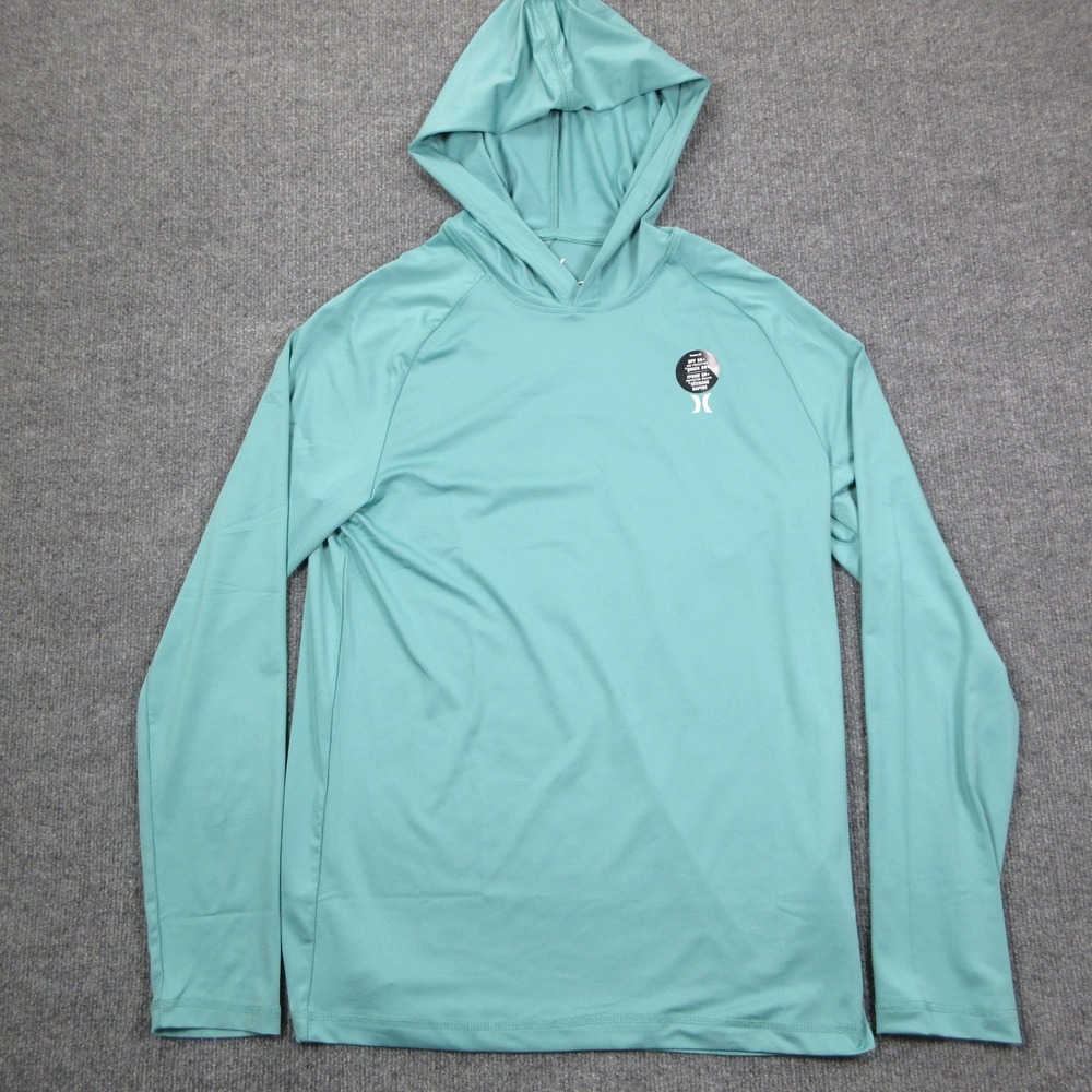 Hurley Sunshirt Hoodie Mens S Green Long Sleeve UPF 50 Quick Dry Surf Beach